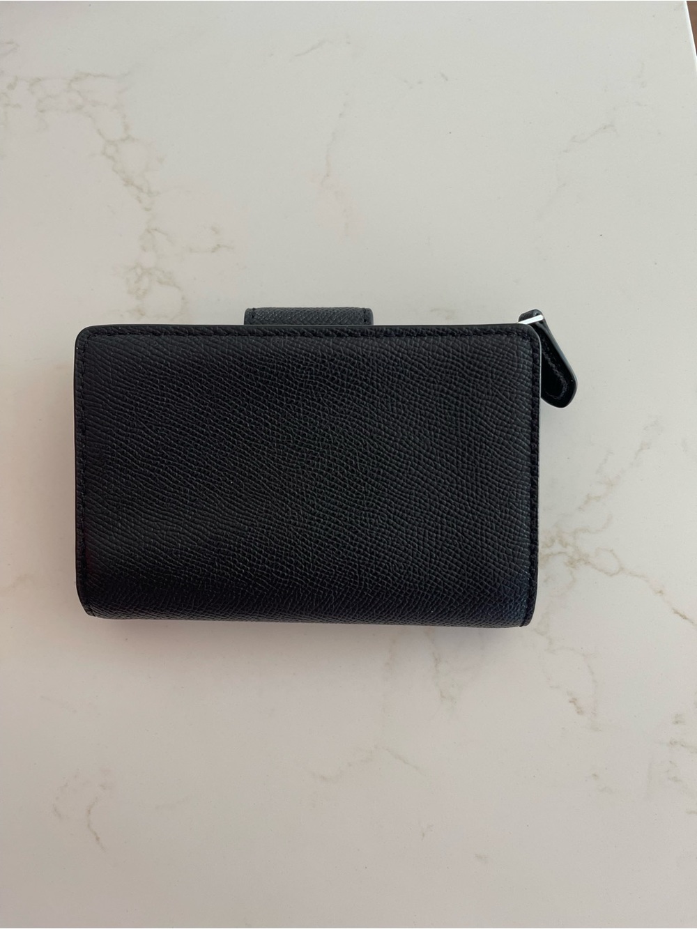 Coach Black Textured Leather Snap Wallet with Gold Logo - Picture 8 of 8